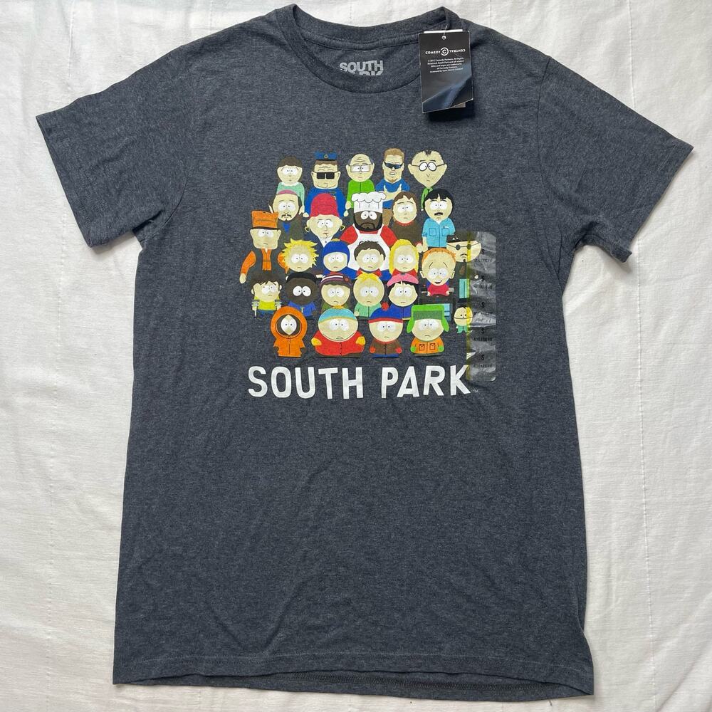 NWT South Park Gray T-Shirt Short Sleeve Size Small Athletic Fit